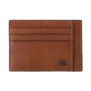 Bruin Leren Creditcardportemonnee Piquadro , Brown , Heren