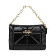 Gewatteerde Zwarte Tas met Kettinghandvat Love Moschino , Black , Dame...