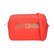 Metalen Letter Schoudertas Just Cavalli , Red , Dames