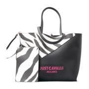 Basis Shopper-Sket Tas voor Vrouwen Just Cavalli , Black , Dames