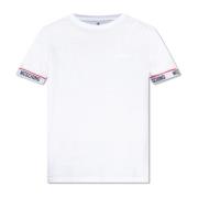 T-shirt met logo Moschino , White , Heren