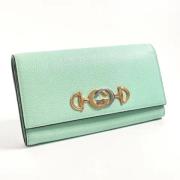 Pre-owned Leather wallets Gucci Vintage , Green , Dames