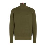 2 Tone Roll Neck Sweater Tommy Hilfiger , Green , Heren