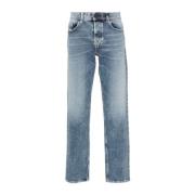 Blauwe Gewassen Denim Jeans Diesel , Blue , Heren