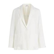 Linnen Casual Blazer Vrouwen Tommy Hilfiger , White , Dames