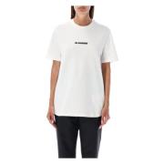 Logo T-shirt Procelain Aw24 Jil Sander , White , Dames