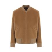 Bruine wollen bomberjack Lardini , Brown , Heren