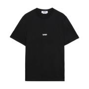 Logo Print Crew Neck T-shirt Msgm , Black , Heren