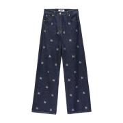 Blauwe Denim Jeans Msgm , Blue , Dames