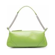 Pistachio Gloss Leren Tas By FAR , Green , Dames