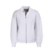 Katoenmix Gebreide Jas Lorelei-S3K Moorer , White , Dames