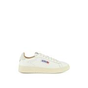 Witte Leren Lage Sneakers Autry , Beige , Heren