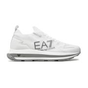 Witte Sneakers met Zijlogo Emporio Armani EA7 , White , Heren