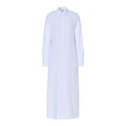 Katoenen Maxi Kaftan met Diepe V-Hals Massimo Alba , Blue , Dames