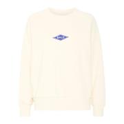 Rimini Raglan Crew Neck Sweatshirt Off White Ball , White , Dames