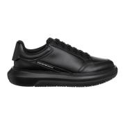 Eenvoudige Vetersneakers Emporio Armani , Black , Heren