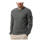 Heren Badge Waffles LS Tee Calvin Klein , Gray , Heren