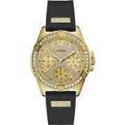 Lady Frontier Zwart Goud Steen Horloge Guess , Yellow , Dames