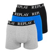 Sporty Boxer Trunks 3-Pack Basic Logo Replay , Multicolor , Heren