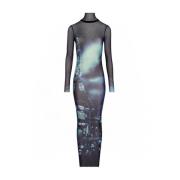 Gedrukte Mesh Coltrui Lange Jurk Jean Paul Gaultier , Multicolor , Dam...