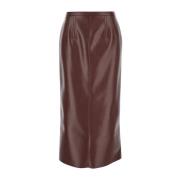 Bruine Eco Leren Midi Rok Philosophy di Lorenzo Serafini , Brown , Dam...