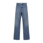 Mid Blue Denim Cargo Pants Bottega Veneta , Blue , Dames