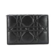 Pre-owned Leather wallets Dior Vintage , Black , Dames