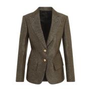 Olive Boucle Single Breasted Jacket Tom Ford , Green , Dames