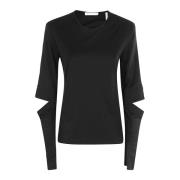 Ruimte Crew Sweater Helmut Lang , Black , Dames