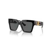 Gedurfde Vierkante Zonnebril Versace , Black , Dames