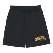 Zwarte California Gym Shorts met Logo Sporty & Rich , Black , Heren