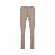 Bruine Tapered Katoenen Broek Kiton , Brown , Heren