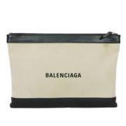 Pre-owned Leather clutches Balenciaga Vintage , Beige , Heren