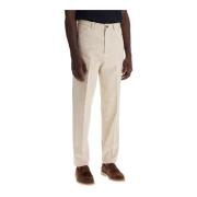 Smal Gesneden Gabardine Broek met Plooien Brunello Cucinelli , Beige ,...