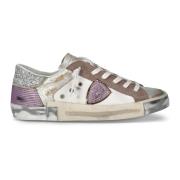 Witte Beige Paarse Tennisschoenen Philippe Model , Multicolor , Dames