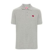 Grijze Polo Shirt met Bloem Motief Kenzo , Gray , Heren