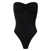 Stretch Body met Hartvormige Halslijn Anine Bing , Black , Dames