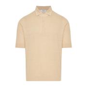 Linnen/katoen poloshirt Made in Italy Lardini , Beige , Heren