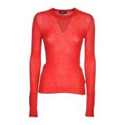 Rode Sweater Girocollo Dondup , Red , Dames