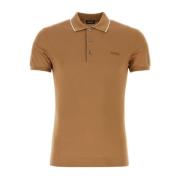 Stretch Piquet Polo Shirt Z Zegna , Brown , Heren