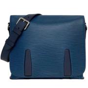 Pre-owned Leather shoulder-bags Louis Vuitton Vintage , Blue , Dames