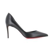 Zwarte leren hakken Christian Louboutin , Black , Dames