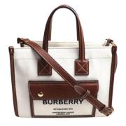 Pre-owned Fabric shoulder-bags Burberry Vintage , White , Dames