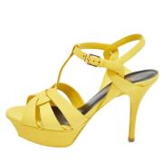 Pre-owned Leather sandals Yves Saint Laurent Vintage , Yellow , Dames