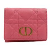 Pre-owned Leather wallets Dior Vintage , Pink , Dames