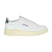 Leren Sneakers met Geborduurd Logo Autry , White , Dames