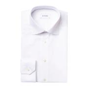 Witte Twill Stretch Overhemd - Cut Away Single Eton , White , Heren