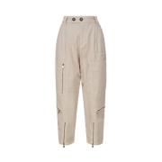 Katoen Elastaan Broek Pinko , Beige , Dames