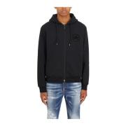 Hoodie met rits Dsquared2 , Black , Heren