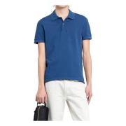 Indigo Piqué Tennis Polo Shirt Tom Ford , Blue , Heren